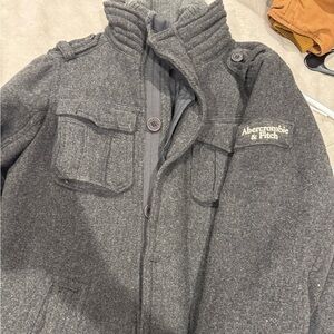 Abercrombie & Fitch Men's Charcoal Puffer Jacket